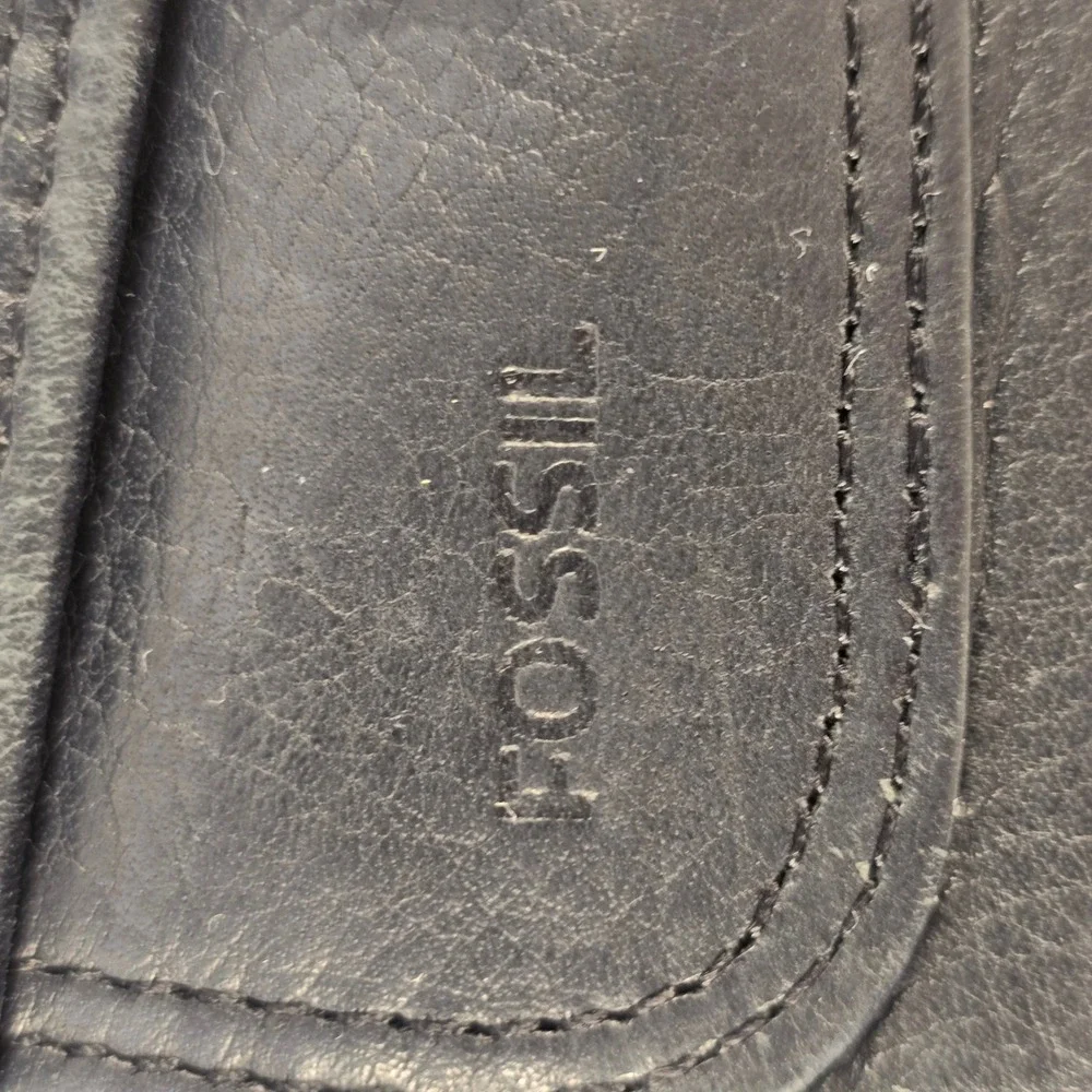 Fossil black leather